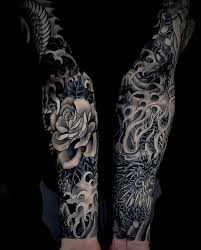 Black And White Japanese Dragon Arm Tattoo Pin On Sleeve