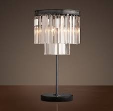 1920s Odeon Clear Glass Fringe Table Lamp Grey Iron Clear Glass Table Lamp Glass Table Lamp Table Lamp