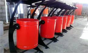 سطل زباله و مخزن زباله فلزی شهری Trash Can Waste Container Glassware