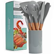 Acacia wood utensil 7 piece set. Silicone Cooking Utensils Kitchen Utensil Set Non Stick Spatula Shovel Natural Acacia Wooden Handle Kitchen Tools Cooking Tool Sets Aliexpress