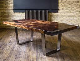 Custom Dining Table Made Of Historic Redwood With Clear Resin And Antique Pewter Legs With Images Dining Table Custom Dining Room Tables Dining Room Table