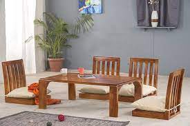 Check spelling or type a new query. Buy Solid Wood Japanese Style Low Dining Table With Breakfast Table Set Online In India Latest Dining Sets Collection Saraf Furniture