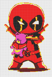 Deadpool Chibi Pixel Art Few Colors To Try Out In Your Wall Deadpool Chibi Chibi Pixel Art