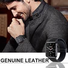 WestEagle Correa magnética de cuero para reloj compatible con Apple Watch  de 38 mm, 40 mm, 41 mm, 42 mm, 44 mm, 45 mm, 49 mm, correa de piel  auténtica con hebilla