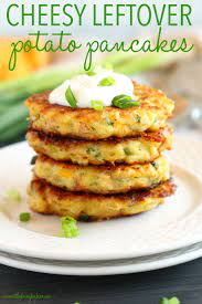 Cheesy Leftover Mashed Potato Pancakes Recipe Mashed Potato Pancakes Leftover Mashed Potatoes Mashed Potato Cakes
