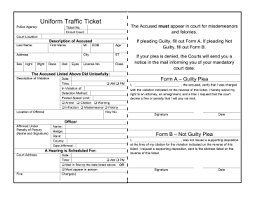 I received a nyc traffic ticket for violation 1110a (crossing a line). Printable Uniform Traffic Ticket Legal Pleading Template
