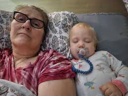 Cuddly dogs provide comfort to their mom