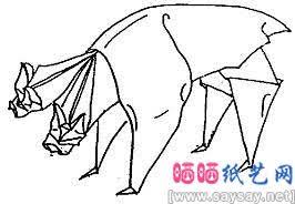双头狗折纸效果图 origami instructions origami prehistoric