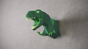 Make Your Own T Rex Trophy Head Diy Papercraft T Rex Sculpture Paper Crafts Trophy Head Trophy