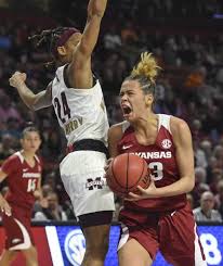 Chelsea dungee is this week's @jerseymikes naismith women's player of the week following a dominant 37pt performance in @razorbackwbb's win over #3 uconn this week. Chelsea Dungee Djournal Com