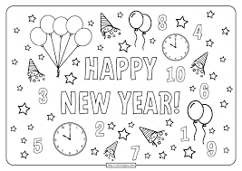 Have a safe and happy new year! Printable Happy New Year Coloring Pages