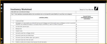 The irs' response is that when you borrowed that money you did not have to pay taxes on it because you were bound by contract to pay it back. Insolvency Worksheet Excel Printable Worksheets And Activities For Teachers Parents Tutors And Homeschool Families