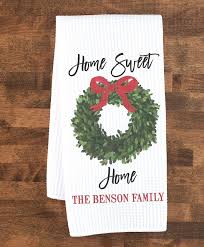 Christmas Waffle Weave Dish Towel Custom Towel Kitchen Christmas Gifts Christmas Hostess Gifts