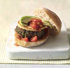 Black Bean Burger With Seared Halloumi Recipe Delicious Magazine Recipe Vegetarian Burger Recipe Bean Burger Black Bean Burgers