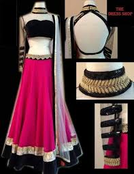 Black And Pink Punjabi Suit Combination Pink N Black Net Lehenga Fashion Indian Dresses Indian Outfits
