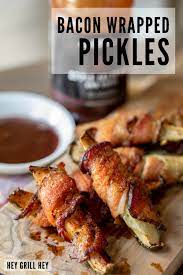Bacon Wrapped Pickles Hey Grill Hey Recipe In 2021 Bacon Wrapped Pickles Bacon Wrapped Veggie Shakes Recipes