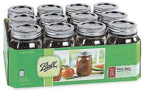 Canisters And Jars 20654 Jarden Home Brands Tapered Mason Jars With Closures Pint 12 Pk 61000 Buy It Now Only 25 9 On E Ball Mason Jars Mason Jars Jar