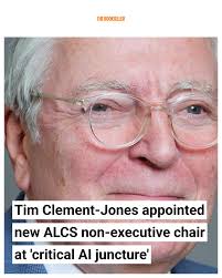 The Authors' Licensing and Collecting Society (ALCS) has appointed Lord Tim  Clement-Jones CBE as non-executive chair, taking over from Tom Chatfield,  whose term ended in January 2025. Clement-Jones will commence in the