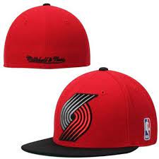 Mens Portland Trail Blazers Mitchell Ness Red Xl Logo 2 Tone Fitted Hat Fitted Hats Portland Trailblazers Hats