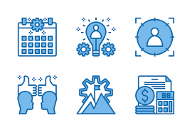 Digital Marketing Blue Icons By Phat Plus In 2020 Digital Marketing Digital Marketing