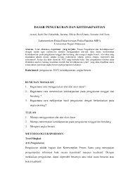 Download jurnal teori pengukuran dan ketidakpastian for free. Doc Laporan Dasar Pengukuran Dan Ketidakpastian Astuti Genda Academia Edu