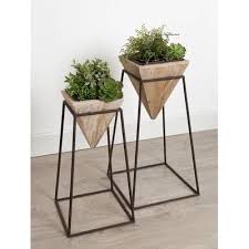 You can nest the planter inside the 9 tall in either configuration, the stand keeps the bottom of the planter elevated so any spilled water can't get trapped underneath and stain the floor. Gracie Oaks Verrill Modern Rustic 3 Piece Aluminum Pot Planter Set Reviews Wayfair Plant Stand Indoor House Plants Decor Plant Decor