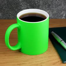 4 x neon green mugs coffee tea hot