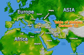 Map Of The Origin Of Nations In Genesis 10 Bible History