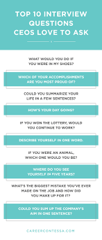 9 Revealing Job Interview Questions Top Ceos Like To Ask Plus Answers Career Contessa Job Interview Questions Job Interview Tips Job Interview