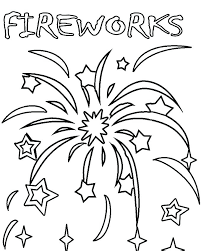 Collection of best 4th of july coloring pages: 4th July Fireworks Coloring Page