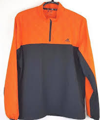 Adidas Black And Orange Jacket Adidas Golf Mens Large Orange Black Logo Vented Zip Pocket Windbreaker Jacket Adidas Coatsjackets Mens Tops Fashion Long Sleeve Plaid Shirt Jackets