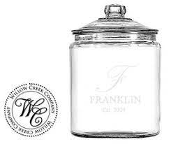 Personalized Glass Cookie Candy Jar Custom By Willowcreekcompany Glass Cookie Jars Personalized Glass Monogram Wedding Gift