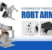 diymore Robotic Arm Kit Silver ROT3U 6DOF Aluminium Robot Arm Mechanical  Robotic Clamp Claw Kits No Soldering Required (Unassembled Parts Without ...