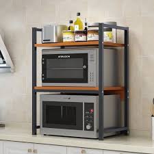 Home microwave oven rack kitchen shelf organizer. Kitchen Microwave Rack Shelf Rack Microwave Shelf Oven Rack Kitchen Shelf Microwave Shelf Black Desktop Countertop Rack Shopee Thailand