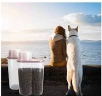GreenJoy Pet Food Container Dog Cat Food Storage with Measuring Cup  GreenJoy 2 Pack 2lb/2.5L