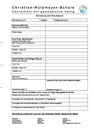 Maybe you would like to learn more about one of these? Abmeldung Schulbesuch Christian Hulsmeyer Schule
