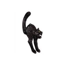 Cadilar Bayrami Temalari 3 Boyutlu Parlak Gozlu Kara Kedi Dekor 25x5 Cm