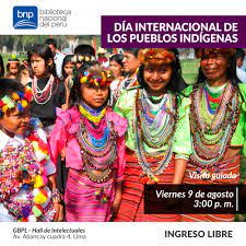 Jul 01, 2021 · en los últimos dos meses cientos de cadáveres, en su mayoría de niños, fueron encontrados en varios antiguos internados de canadá donde en el pasado 'reeducaban' a los indígenas. Dia Internacional De Los Pueblos Indigenas En La Gran Biblioteca Publica De Lima Biblioteca Nacional Del Peru Bnp