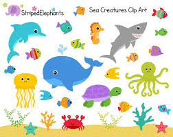 Background Ocean Floor Clipart Black And White Sea Creatures Clip Art Under The Sea Clipart Ocean Animals Clip Art Instant Download Commercial Use Sea Clipart Under The Sea Clipart Sea Creatures