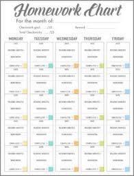 homework reward charts free printables lily school