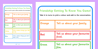 For example, what is your earliest memory? or which book would you read over and over?. Friendship Getting To Know You Game Teacher Made