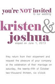 Let S Elope Elopement Announcement Wording A Lot Of Punch In This Invitation Christine Ballisty Ballisty Smythe S Elopement Announcement Elopement Elope