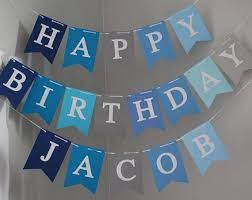 Boy Birthday Banner Happy Birthday Banner Personalized Happy Birthday Banner Custom Birthday Banner Blue Gray Banner Little Blue Truck Diy Birthday Banner Custom Birthday Banners Birthday Banner