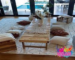Pallet Picnic Tables Boho Picnic Table Hire Don T Stop The Party