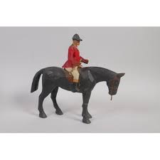 An early C20th carved and painted wood fox hunting group attributed to Frank Whittington, (British,