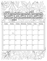 Calendar For September 2018 Coloring Pages For Kids Coloring Calendar Kids Calendar September Calendar
