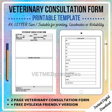 For writing tips, view this sample cover letter for a veterinary assistant, or download the veterinary assistant cover letter template in word. Veterinary Consultation Form Case Work Up Sheets Vet Etsy