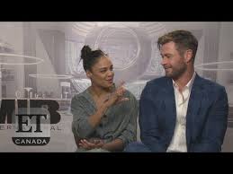 Then, on tessa thompson's ig story, we see another video in front of the same private jet, with the caption bye london. all we know for sure is that hemsworth and his stunt double took a private jet to atlanta for avengers 4 reshoots, and that thompson also rode to atlanta on that same private. Tessa Thompson Chris Hemsworth Talk Men In Black International Youtube