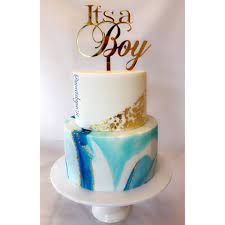 It S A Boy Baby Shower Cake Blue Marble And Gold Leaf Made By Sweetsbysuzie In Melbourne Babyshower Taart Jongens Taarten