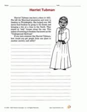 She knew that slavery was not moral. Harriet Tubman Writing Activity Printable 2nd 3rd Grade Teachervision